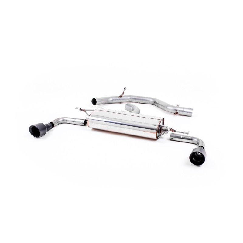 VW Golf GTi Mk6 - Non-Resonated (Louder) Cat-Back Exhaust System with Black GT100 Trims - Cerakote Black - 100 - GT