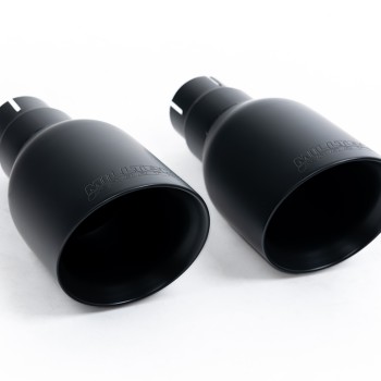 VW Golf GTi Mk6 - Resonated (Quieter) Cat-Back Exhaust System with Black GT100 Trims - Cerakote Black - 100 - GT