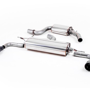 VW Golf GTi Mk6 - Resonated (Quieter) Cat-Back Exhaust System with Black GT100 Trims - Cerakote Black - 100 - GT
