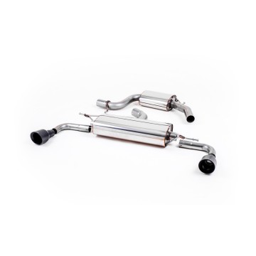 VW Golf GTi Mk6 - Resonated (Quieter) Cat-Back Exhaust System with Black GT100 Trims - Cerakote Black - 100 - GT