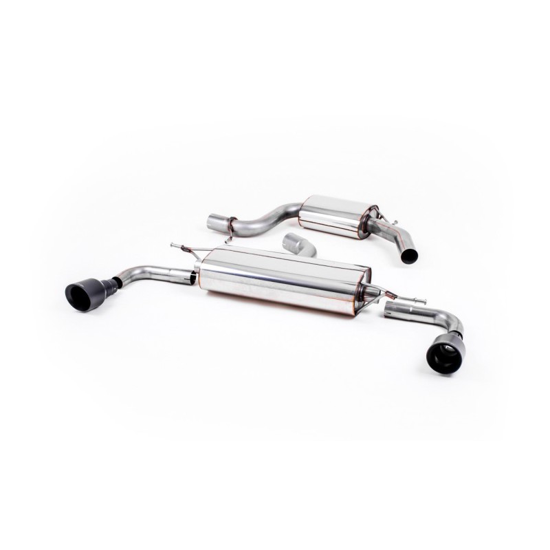 VW Golf GTi Mk6 - Resonated (Quieter) Cat-Back Exhaust System with Black GT100 Trims - Cerakote Black - 100 - GT