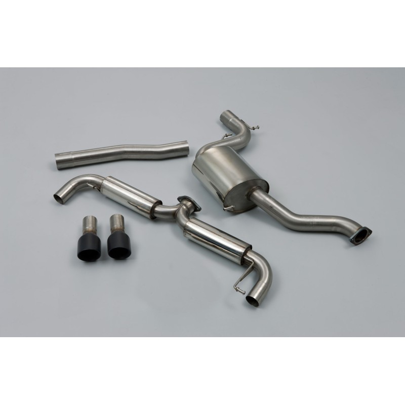 VW Golf GTi Mk6 - Part Resonated Cat-Back Race Exhaust System with Matt Black Trims - Cerakote Black