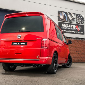 VW T5/T6 SWB - Non-Resonated (Louder) DPF-Back Exhaust System with Twin oval outlet - Polished Oval