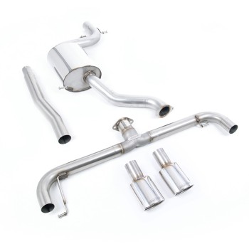 VW Scirocco R - Non-Resonated (Louder) Cat-Back Exhaust System with Polished Oval Tips - Polished Oval