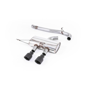 VW Golf R Mk6 - Non-Resonated (Quieter) Cat-Back Race Exhaust System with Cerakote Black Tips - Cerakote Black