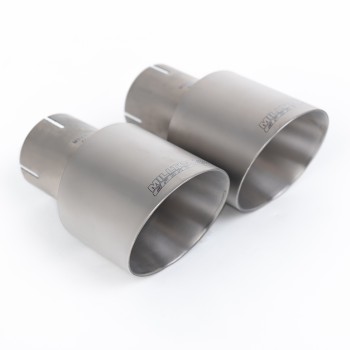 VW Golf R Mk6 - Non-Resonated (Louder) Cat-Back Race Exhaust System with Titanium Tips - Brushed Titanium