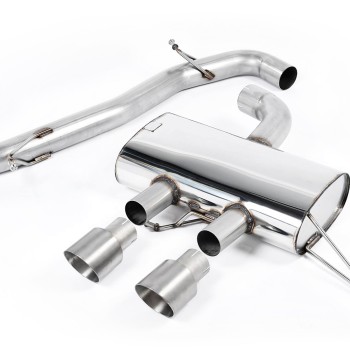 VW Golf R Mk6 - Non-Resonated (Louder) Cat-Back Race Exhaust System with Titanium Tips - Brushed Titanium