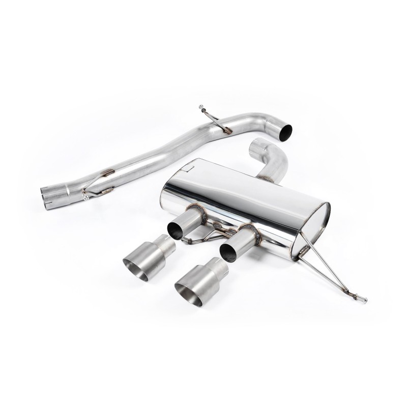 VW Golf R Mk6 - Non-Resonated (Louder) Cat-Back Race Exhaust System with Titanium Tips - Brushed Titanium