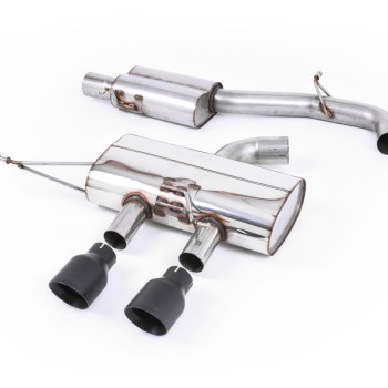 VW Golf R Mk6 - Resonated (Quieter) Cat-Back Race Exhaust System with Cerakote Black Tips - Cerakote Black