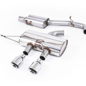 VW Golf R Mk6 - Resonated (Quieter) Cat-Back Race Exhaust System with Polished Tips - Polished