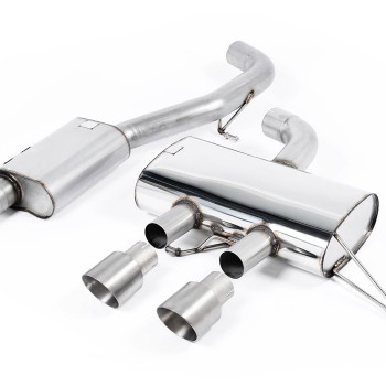 VW Golf R Mk6 - Resonated (Quieter) Cat-Back Race Exhaust System - Brushed Titanium