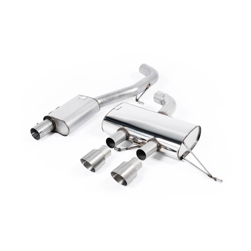VW Golf R Mk6 - Resonated (Quieter) Cat-Back Race Exhaust System - Brushed Titanium
