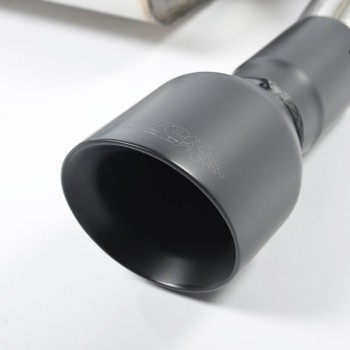 VW Golf GTI Mk7 Resonated (Quieter) Cat-Back Exhaust System with Matt Black Tips - Cerakote Black