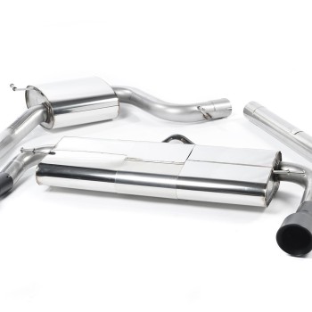 VW Golf GTI Mk7 Resonated (Quieter) Cat-Back Exhaust System with Matt Black Tips - Cerakote Black