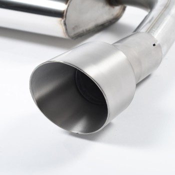 VW Golf GTI Mk7 Resonated (Quieter) Cat-Back Exhaust System with Titanium Tips - Brushed Titanium