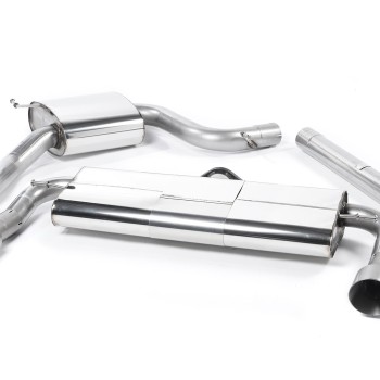VW Golf GTI Mk7 Resonated (Quieter) Cat-Back Exhaust System with Titanium Tips - Brushed Titanium