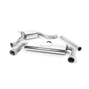 VW Golf GTI Mk7 Resonated (Quieter) Cat-Back Exhaust System with Titanium Tips - Brushed Titanium