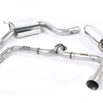 VW Golf GTI Mk7 Non-Resonated (Louder) Cat-Back Exhaust System with Titanium Tips - Brushed Titanium