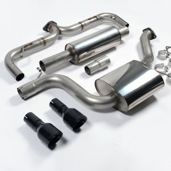 VW Golf GTI Mk7 Non-Resonated (Louder) Cat-Back Exhaust System with Matt Black Tips - Cerakote Black