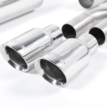 VW Golf GTI Mk7 - Resonated (Quieter) Cat-Back Exhaust System with Polished Tips - Polished