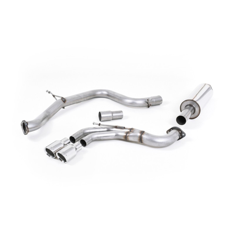 VW Golf GTI Mk7 - Resonated (Quieter) Cat-Back Exhaust System with Polished Tips - Polished