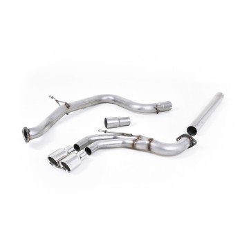 VW Golf GTD Mk7 - Non-Resonated (Louder) Cat-Back Exhaust System with Polished Tips - Polished