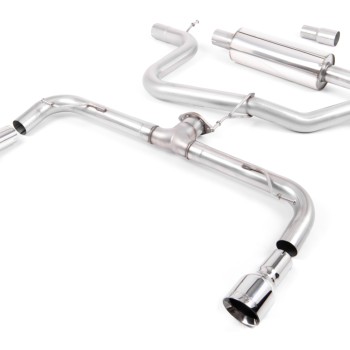 VW Golf GTD Mk7 - Resonated (Quieter) Cat-Back Exhaust System with Dual GT100 Tips (GTI Style)