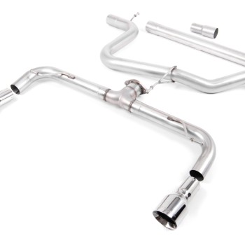 VW Golf GTD Mk7 - Non-Resonated (Louder) with Dual GT100 Tips Cat-Back Exhaust System (GTI Style)