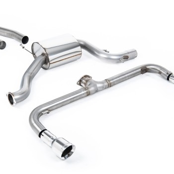 VW Scirocco GT 2.0 TSI 200ps - Non-Resonated (Louder) Cat-Back Exhaust System with Polished GT100 Tips (For Scirocco R Valance) - Polished - GT