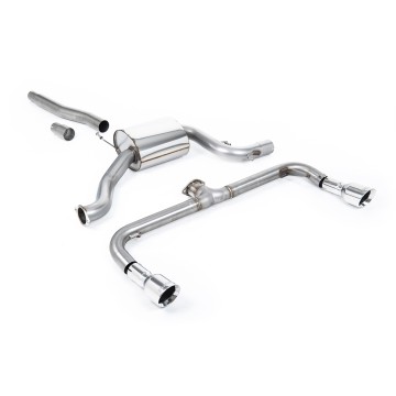 VW Scirocco GT 2.0 TSI 200ps - Non-Resonated (Louder) Cat-Back Exhaust System with Polished GT100 Tips (For Scirocco R Valance) - Polished - GT