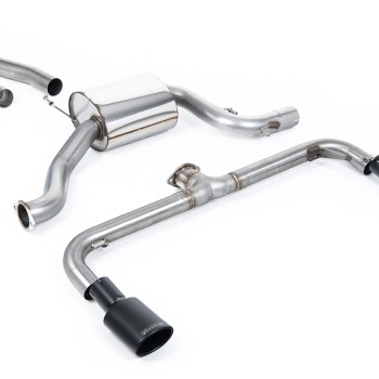 VW Scirocco GT 2.0 TSI 200ps - Non-Resonated (Louder) Cat-Back Exhaust System with Cerakote Black Oval Tips (For Scirocco R Valance) - Cerakote Black - Oval (Jet)