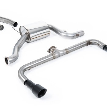 VW Scirocco GT 2.0 TSI 200ps - Non-Resonated (Louder) Cat-Back Exhaust System with Matt Black GT100B Tips (For Scirocco R Valance) - Cerakote Black - GT