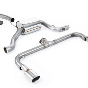 VW Scirocco GT 2.0 TSI 200ps - Non-Resonated (Louder) Cat-Back Exhaust System with Polished Oval Tips (For Scirocco R Valance) - Polished - Oval (Jet)