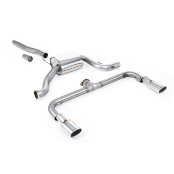 VW Scirocco GT 2.0 TSI 200ps - Non-Resonated (Louder) Cat-Back Exhaust System with Polished Oval Tips (For Scirocco R Valance) - Polished - Oval (Jet)