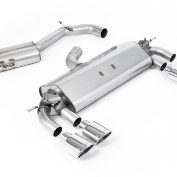 VW Golf R MK7 2.0 TSI (76.2mm systems) - Resonated (Quieter) Cat-Back Exhaust System with Polished Oval Tips - Polished Ovals