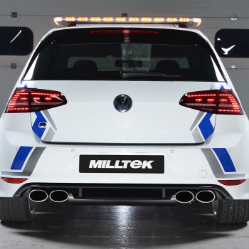 VW Golf R MK7 2.0 TSI (76.2mm systems) - Non-Resonated (Louder) Cat-Back Exhaust System with Polished Oval Tips - Polished Ovals