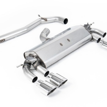 VW Golf R MK7 2.0 TSI (76.2mm systems) - Non-Resonated (Louder) Cat-Back Exhaust System with Polished Oval Tips - Polished Ovals