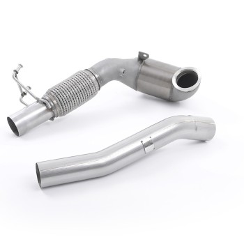 Stainless Steel Cast Large Bore Downpipe with Hi-Flow Sports Catalyst (For Milltek Race Cat-Back) (Seat/VW) - Milltek Cat-Back
