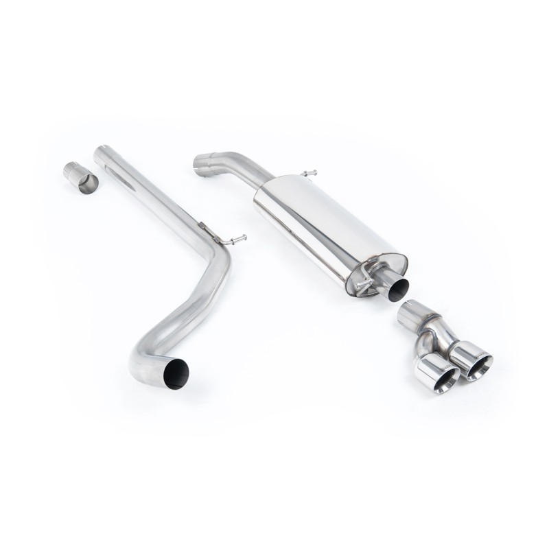 VW Polo R WRC - Non-Resonated (Louder) Cat-Back Exhaust System with Twin GT80 Trims - Polished