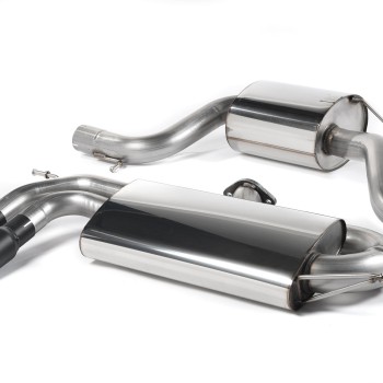 VW Golf Mk5 GTi 2.0T - Resonated (Quieter) Cat-Back Race Exhaust System with Cerakote Black Tips - Cerakote Black