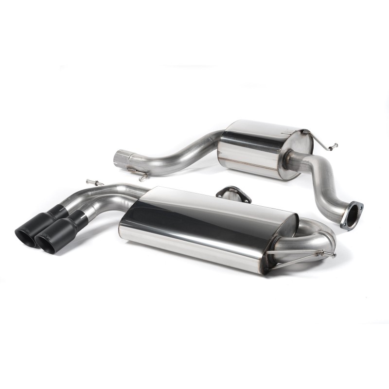 VW Golf Mk5 GTi 2.0T - Resonated (Quieter) Cat-Back Race Exhaust System with Cerakote Black Tips - Cerakote Black