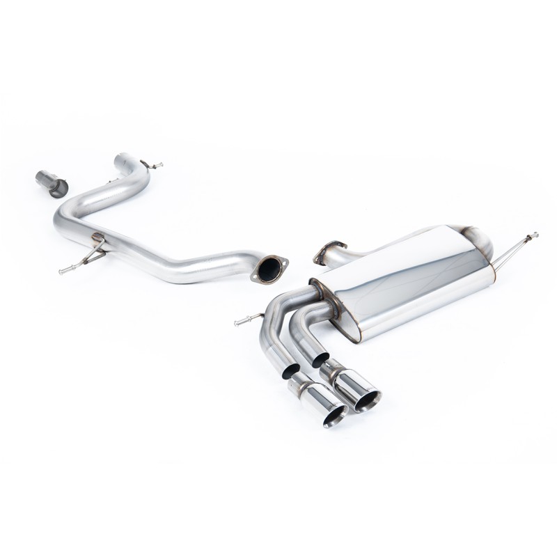 VW Golf Mk5 GTi 2.0T - Non-Resonated (Louder) Cat-Back Race Exhaust System with Twin Polished Tips - Polished