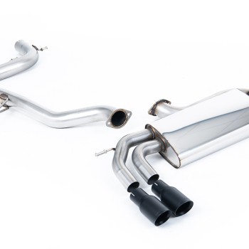 VW Golf Mk5 GTi 2.0T - Non-Resonated (Louder) Cat-Back Race Exhaust System with Cerakote Black Tips - Cerakote Black