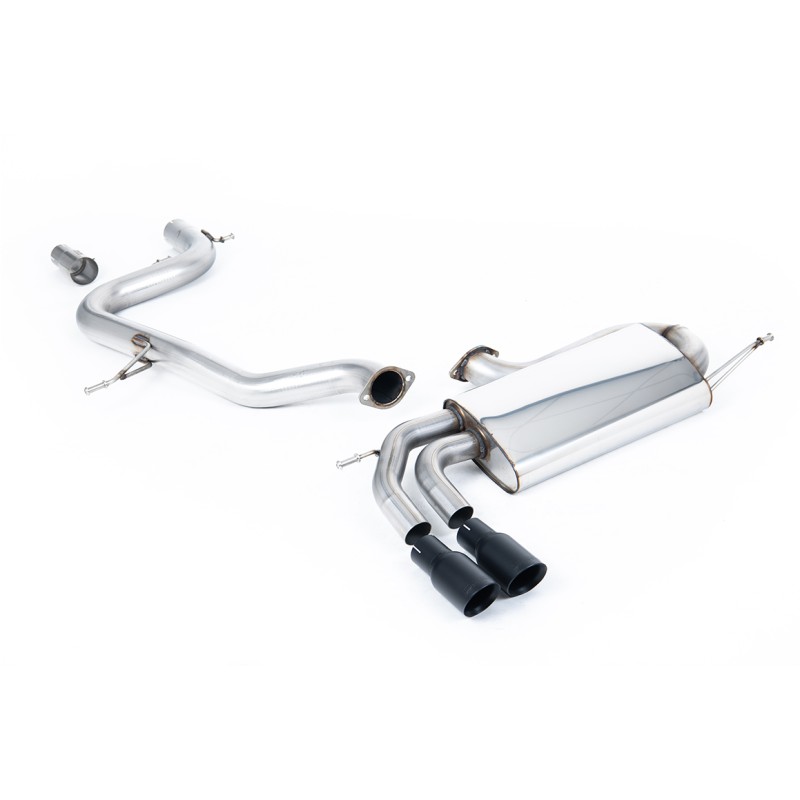 VW Golf Mk5 GTi 2.0T - Non-Resonated (Louder) Cat-Back Race Exhaust System with Cerakote Black Tips - Cerakote Black