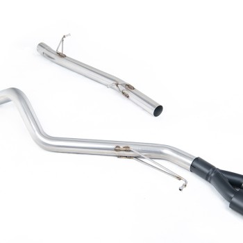 VW T5/T6 SWB - Non-Resonated (Louder) DPF-Back Exhaust System with Twin Black oval Outlets - Cerakote Black Oval