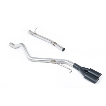 VW T5/T6 SWB - Non-Resonated (Louder) DPF-Back Exhaust System with Twin Black oval Outlets - Cerakote Black Oval