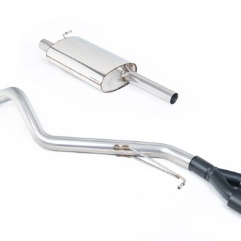 VW T5/T6 SWB - Resonated (Quieter) DPF-Back Exhaust System with Twin Black Oval Outlets - Cerakote Black Oval
