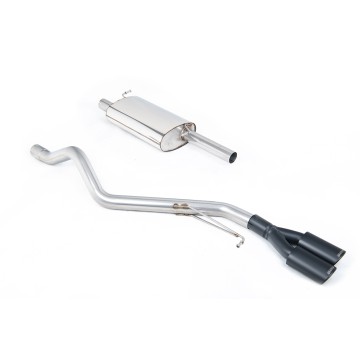 VW T5/T6 SWB - Resonated (Quieter) DPF-Back Exhaust System with Twin Black Oval Outlets - Cerakote Black Oval