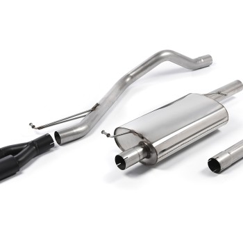 VW T5/T6 LWB - Resonated (Quieter) DPF-Back Exhaust System Twin Black Oval Outlets - Cerakote Black Oval