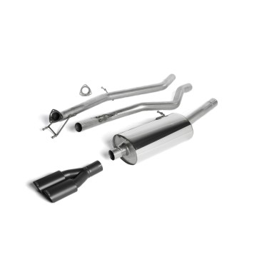 VW Amarok 2.0 BiTDI 163/180 - Cat-Back Exhaust System with Twin Black Oval Outlets - Cerakote Black Oval